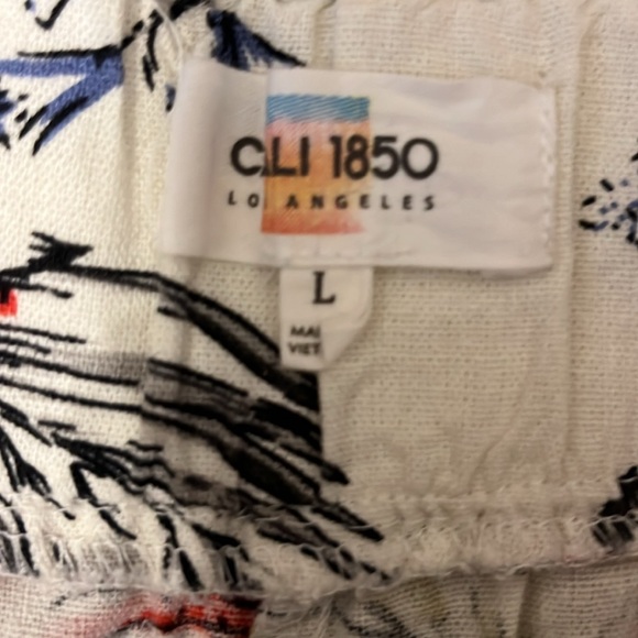 Cali 1850 Los Angeles Linen Shorts with Matching Belt/ Elastic Waist & Pockets - Picture 4 of 7